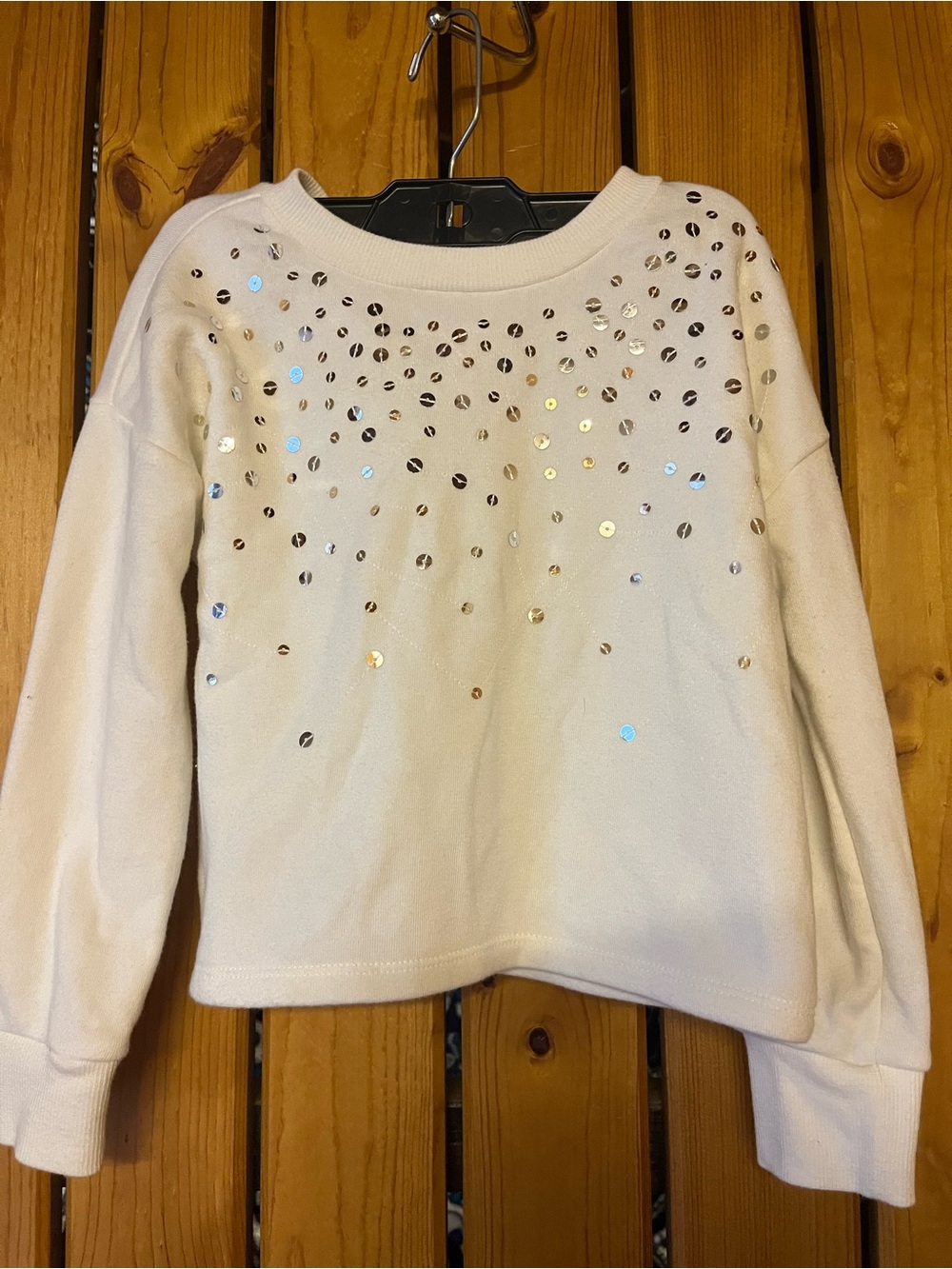 Oshkosh Cream Sequin Embellished Crewneck Sweatshirt